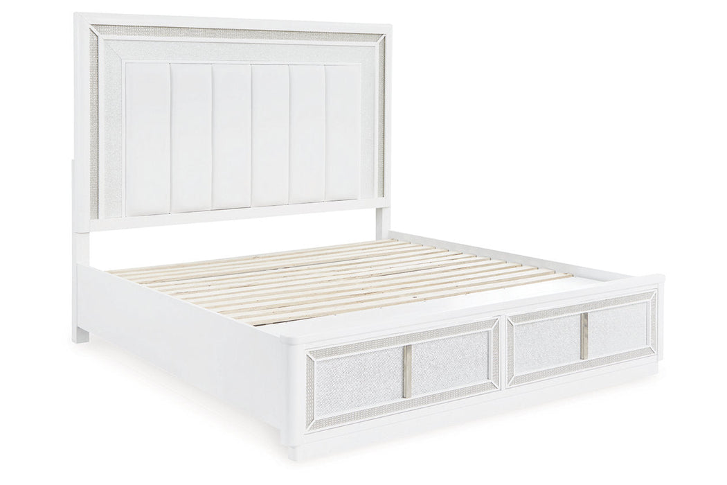 Chalanna White Queen Upholstered Storage Bed -  Ashley - Lara Furniture