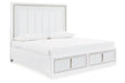 Chalanna White Queen Upholstered Storage Bed -  Ashley - Lara Furniture