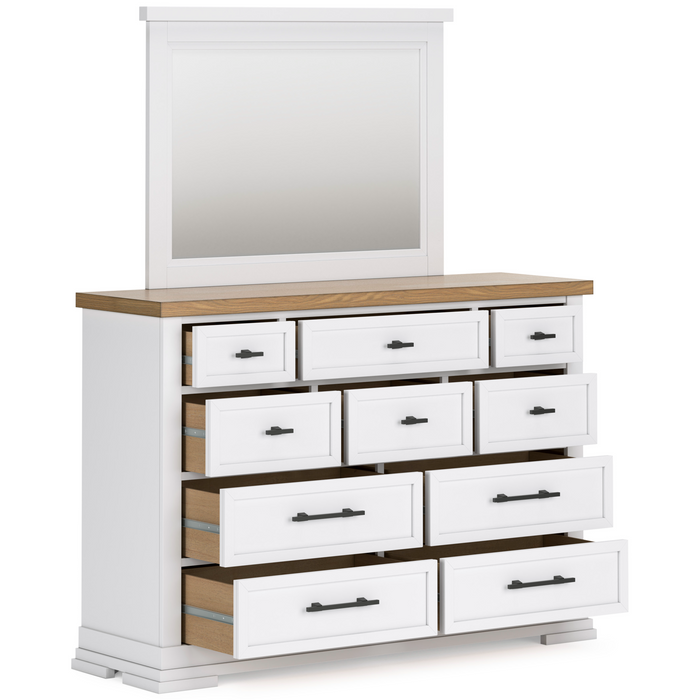 Ashbryn White Natural Storage Platform Bedroom Set