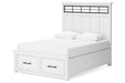 Ashbryn White/Natural Queen Platform Storage Bed -  Ashley - Lara Furniture