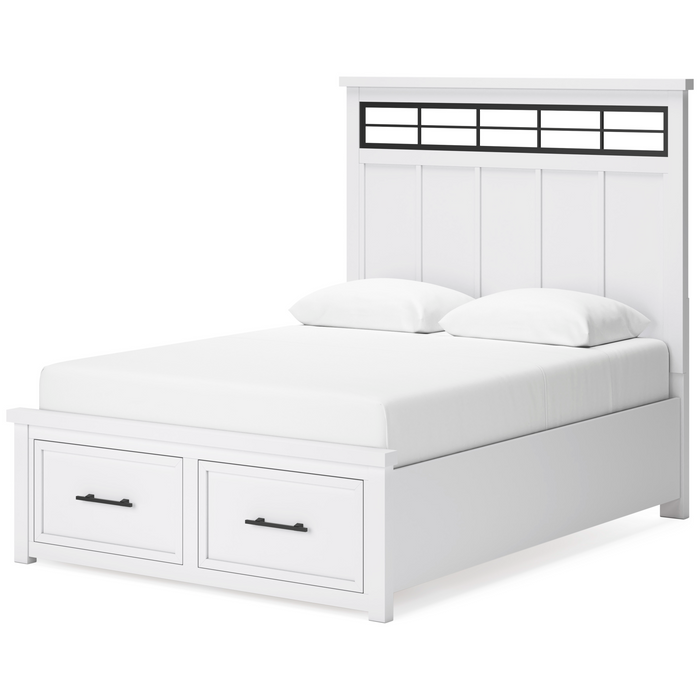 Ashbryn White Natural Storage Platform Bedroom Set