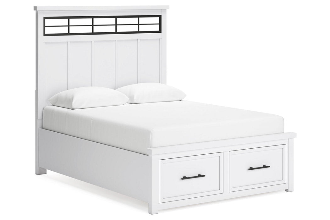 Ashbryn White/Natural Queen Platform Storage Bed -  Ashley - Lara Furniture