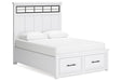 Ashbryn White/Natural Queen Platform Storage Bed -  Ashley - Lara Furniture