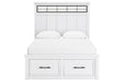 Ashbryn White/Natural Queen Platform Storage Bed -  Ashley - Lara Furniture