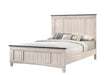 Sawyer Antique White/Brown Panel Bedroom Set -  - Lara Furniture