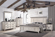 Sawyer Antique White/Brown Panel Bedroom Set -  - Lara Furniture