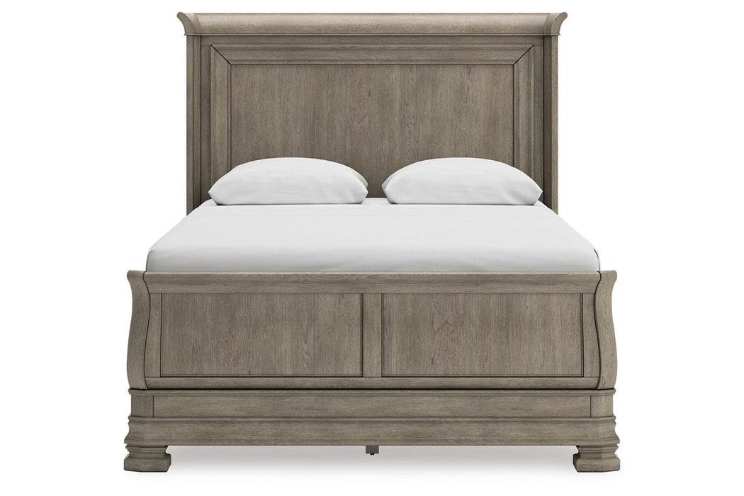 Lexorne Gray Queen Sleigh Bed -  Ashley - Lara Furniture