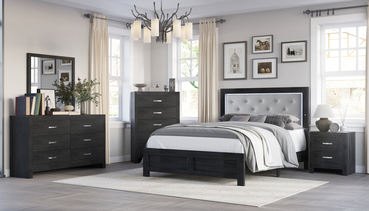 Jaylen Black LED Panel Bedroom Set