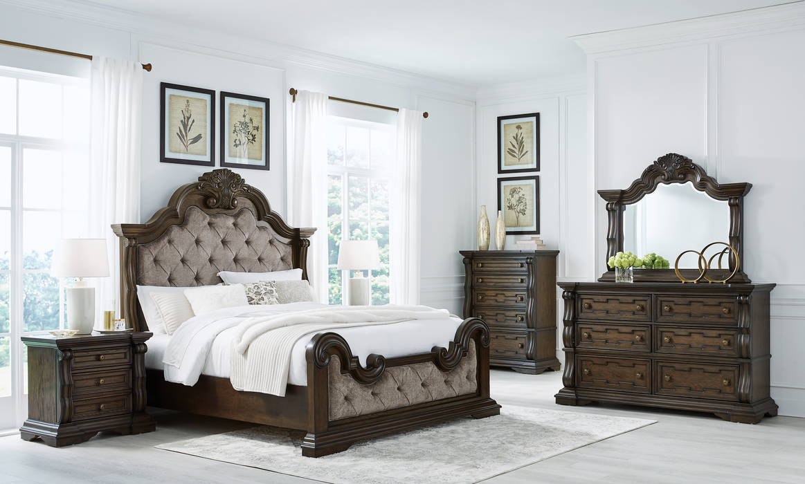 Maylee Dark Brown Upholstered Bedroom Set