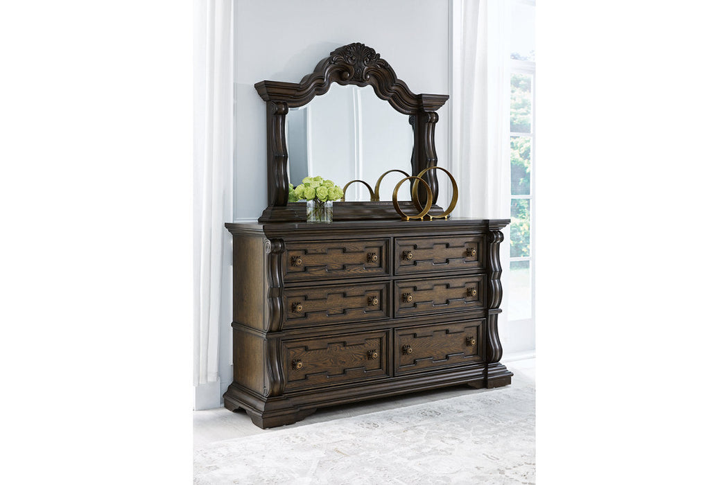 Maylee Dark Brown Dresser and Mirror -  Ashley - Lara Furniture