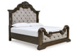 Maylee Dark Brown King Upholstered Bed -  Ashley - Lara Furniture