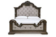 Maylee Dark Brown King Upholstered Bed -  Ashley - Lara Furniture