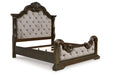 Maylee Dark Brown King Upholstered Bed -  Ashley - Lara Furniture