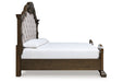 Maylee Dark Brown King Upholstered Bed -  Ashley - Lara Furniture