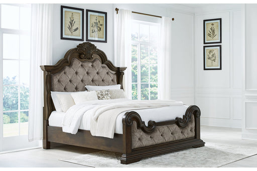 Maylee Dark Brown King Upholstered Bed -  Ashley - Lara Furniture