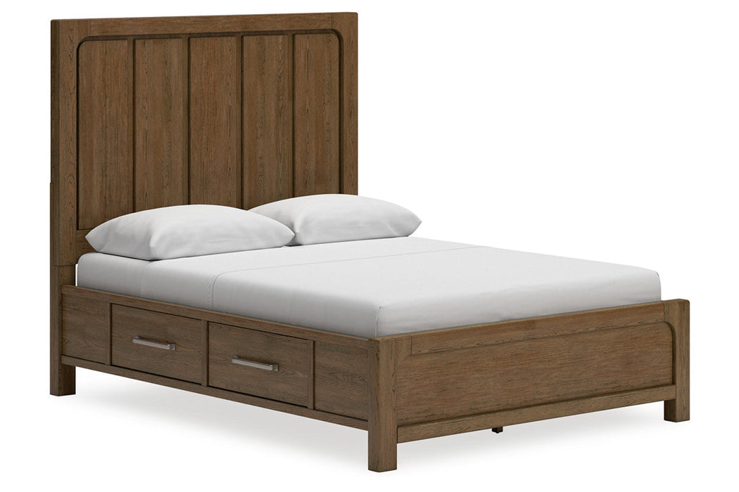 Cabalynn Light Brown Queen Panel Bed with Storage -  Ashley - Lara Furniture