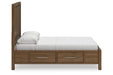 Cabalynn Light Brown Queen Panel Bed with Storage -  Ashley - Lara Furniture