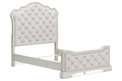 Arlendyne Antique White Queen Upholstered Bed -  Ashley - Lara Furniture