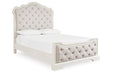 Arlendyne Antique White Queen Upholstered Bed -  Ashley - Lara Furniture