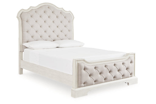 Arlendyne Antique White Queen Upholstered Bed -  Ashley - Lara Furniture