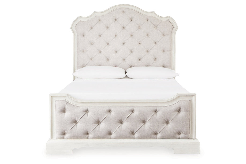 Arlendyne Antique White Queen Upholstered Bed -  Ashley - Lara Furniture