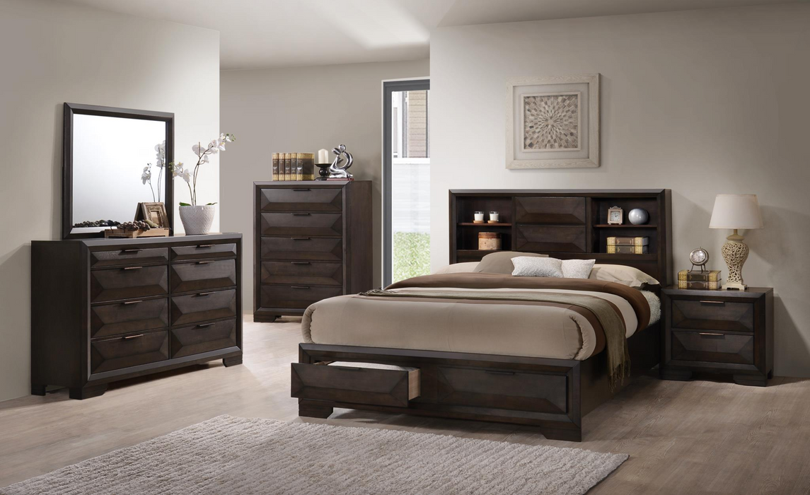 Jena Brown Storage Platform Bedroom Set