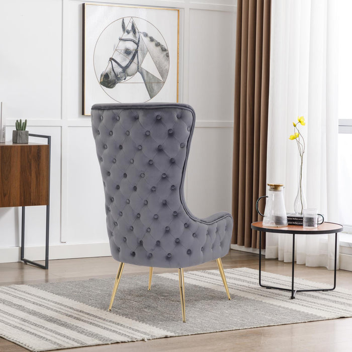 Dark Grey Velvet  Accent Chair