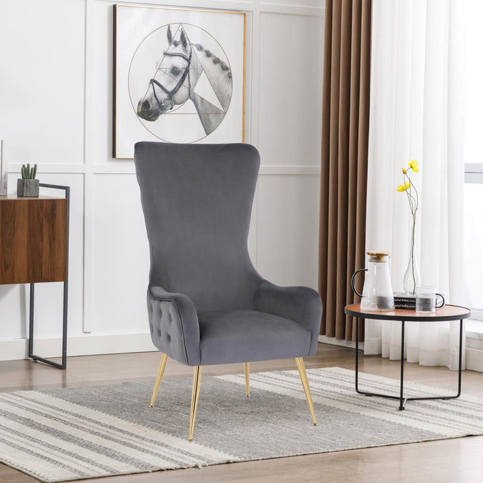 Dark Grey Velvet  Accent Chair