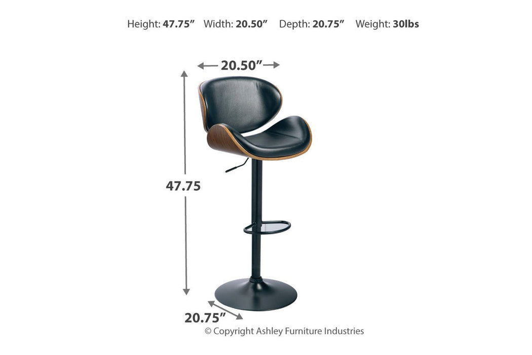 Bellatier Brown Adjustable Height Bar Stool - Lara Furniture