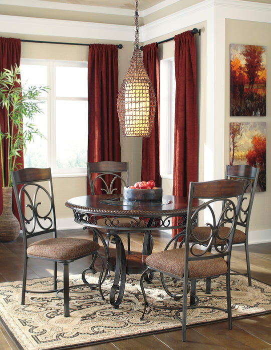 Glambrey Brown 5-Piece Round Dining Set