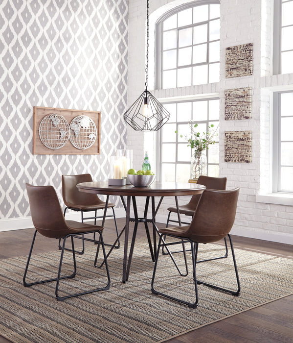 Centiar Brown 5-Piece Round Dining Set