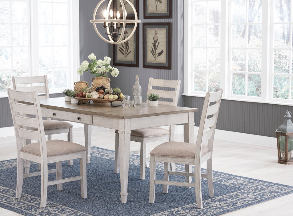 Skempton White/Light Brown Rectangular Dining Set