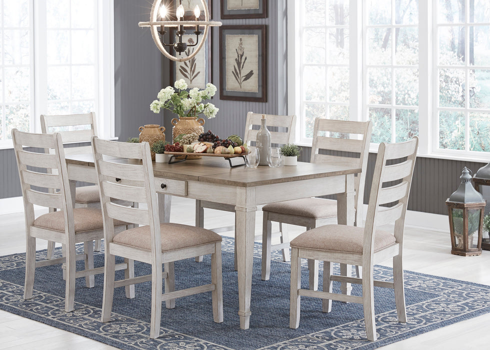 Skempton White/Light Brown Rectangular Dining Set