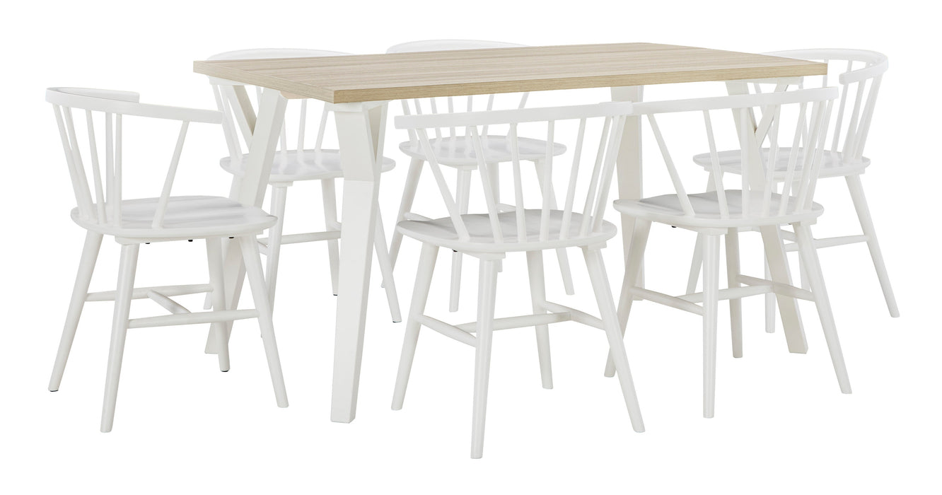 Grannen White Rectangular Dining Set