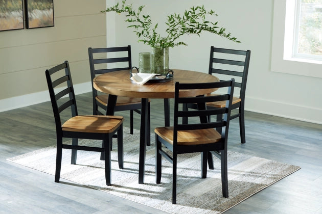 Blondon Round Dining Room Table And Chairs (Set of 5)