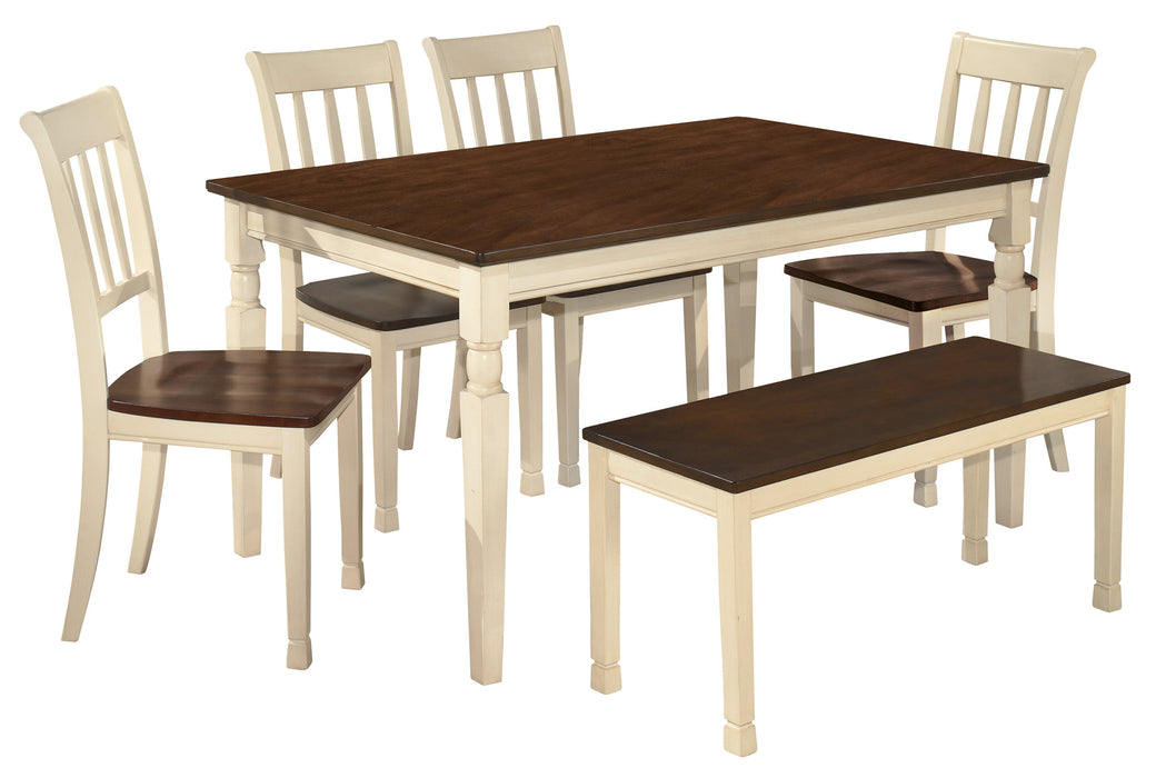 Whitesburg Brown/Cottage White Rectangular Dining Set