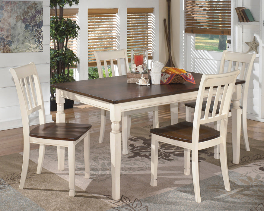 Whitesburg Brown/Cottage White Rectangular Dining Set