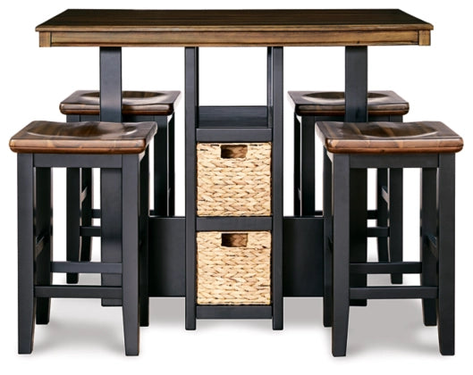 Dolingham Counter Height Dining Table and Bar Stools (Set of 5)