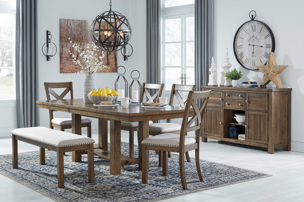 Moriville Grayish Brown Extendable Dining Set