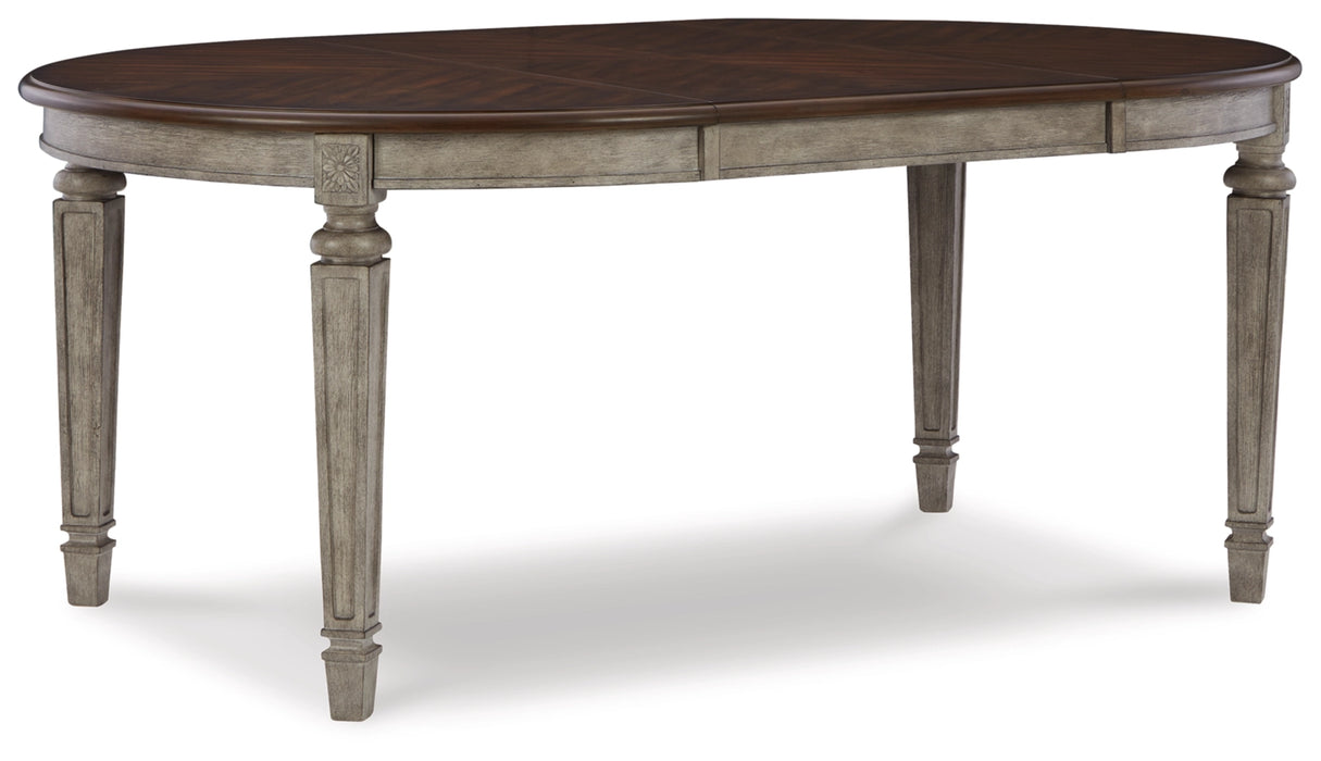 Lodenbay  Two-Tone Extendable Oval  Dining Table