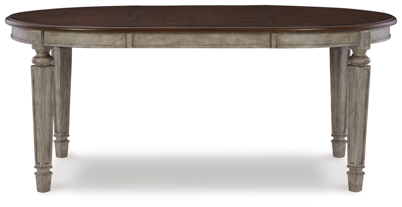 Lodenbay  Two-Tone Extendable Oval  Dining Table