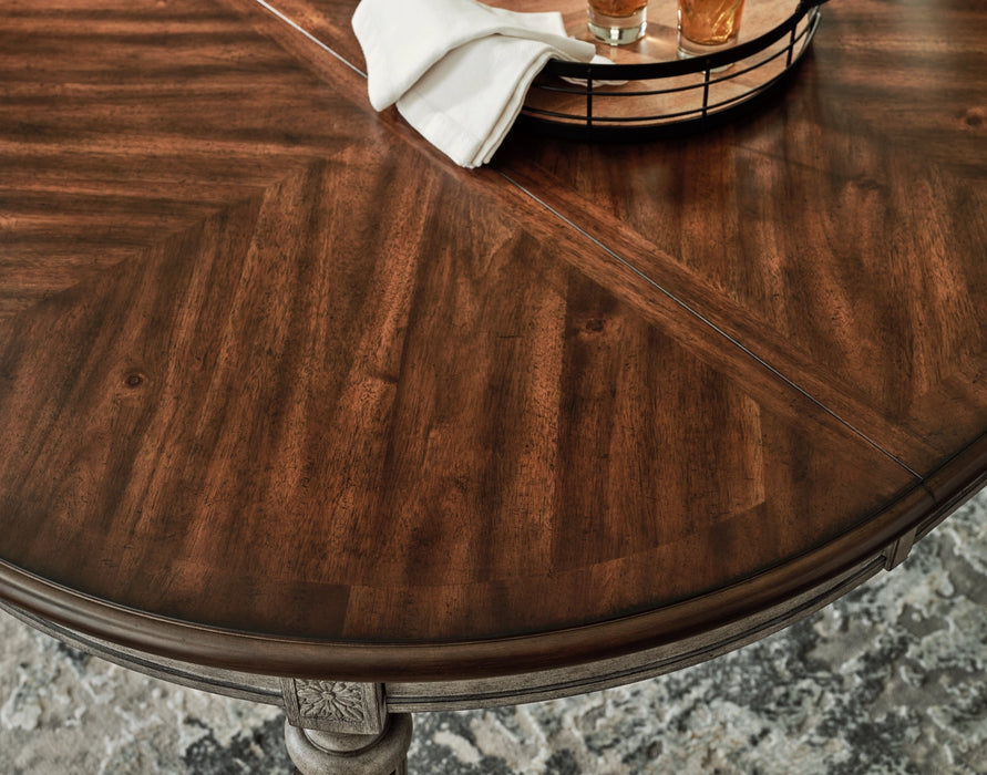 Lodenbay  Two-Tone Extendable Oval  Dining Table