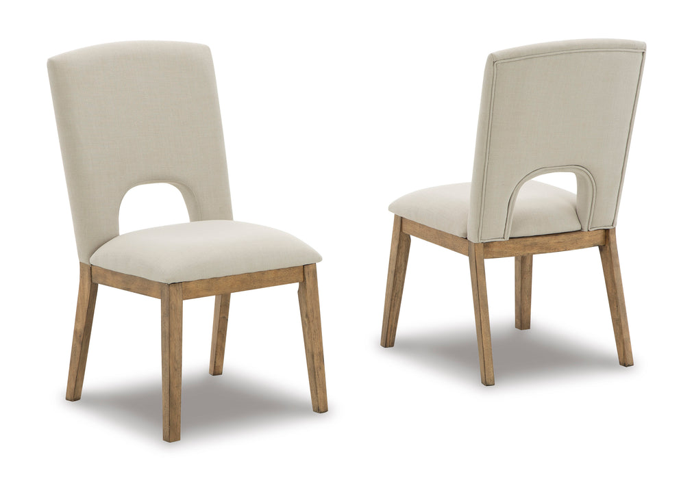 Dakmore Linen Brown Dining Chair (Set Of 2)