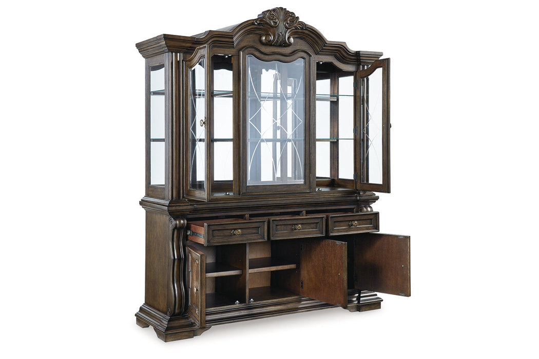 Maylee Dark Brown Dining Buffet and Hutch -  Ashley - Lara Furniture