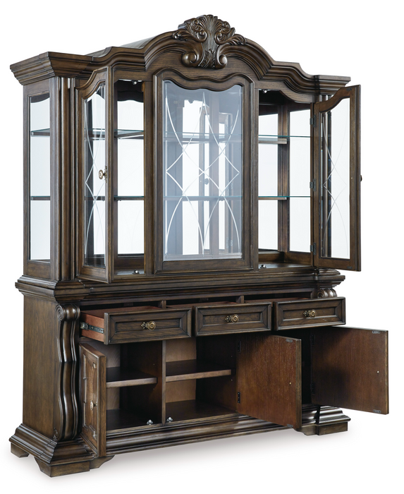 Maylee Dark Brown Dining Buffet and Hutch