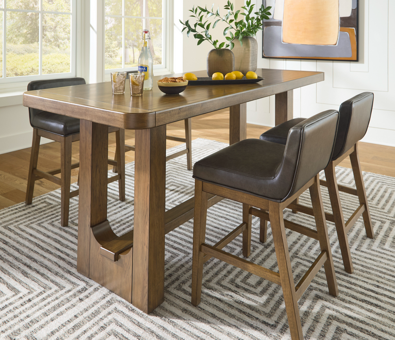 Cabalynn RECT Dining Table & 4 Upholstered Barstool