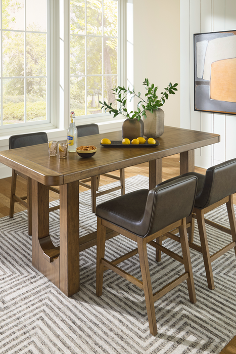 Cabalynn RECT Dining Table & 4 Upholstered Barstool