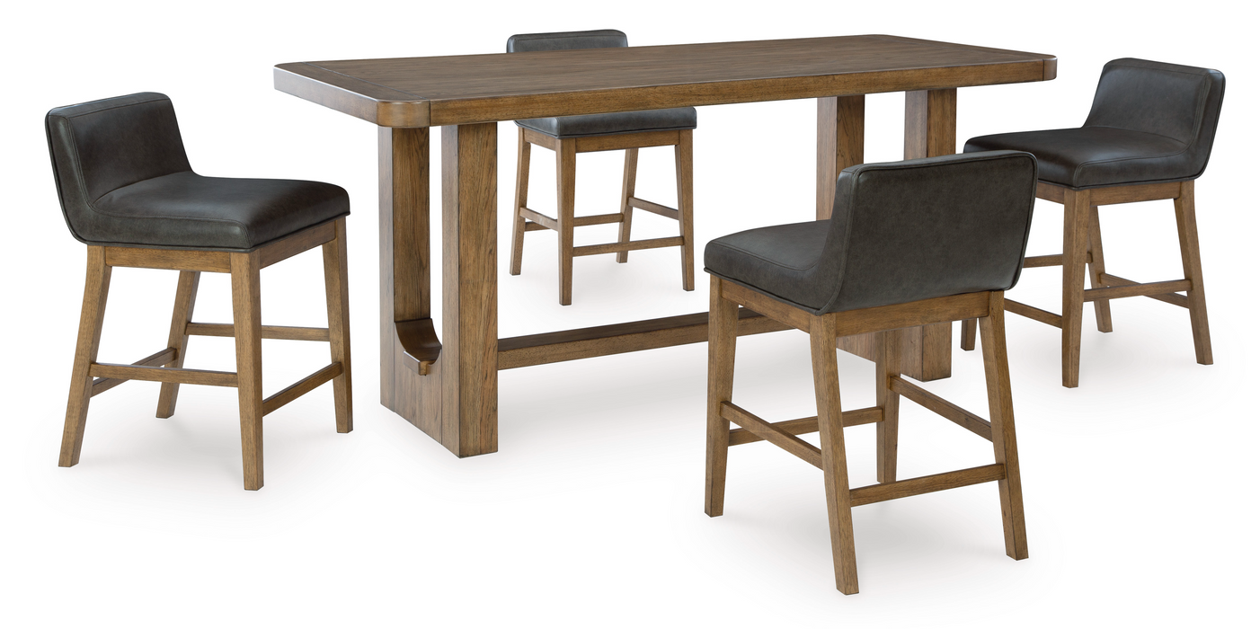 Cabalynn RECT Dining Table & 4 Upholstered Barstool