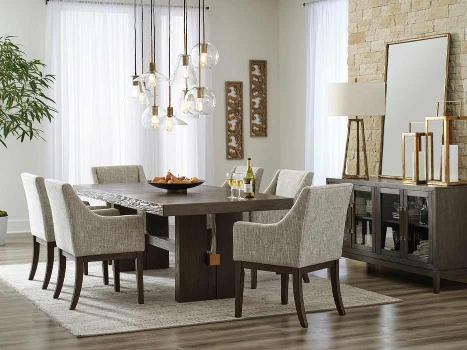 Burkhaus Dark Brown Extendable Upholstered Dining Set