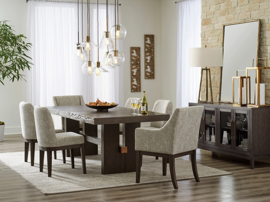 Burkhaus Dark Brown Extendable Dining Room Set